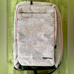 AMAZON BASICS Slim Carry-On Laptop Travel Overnight Backpack Convertible Straps